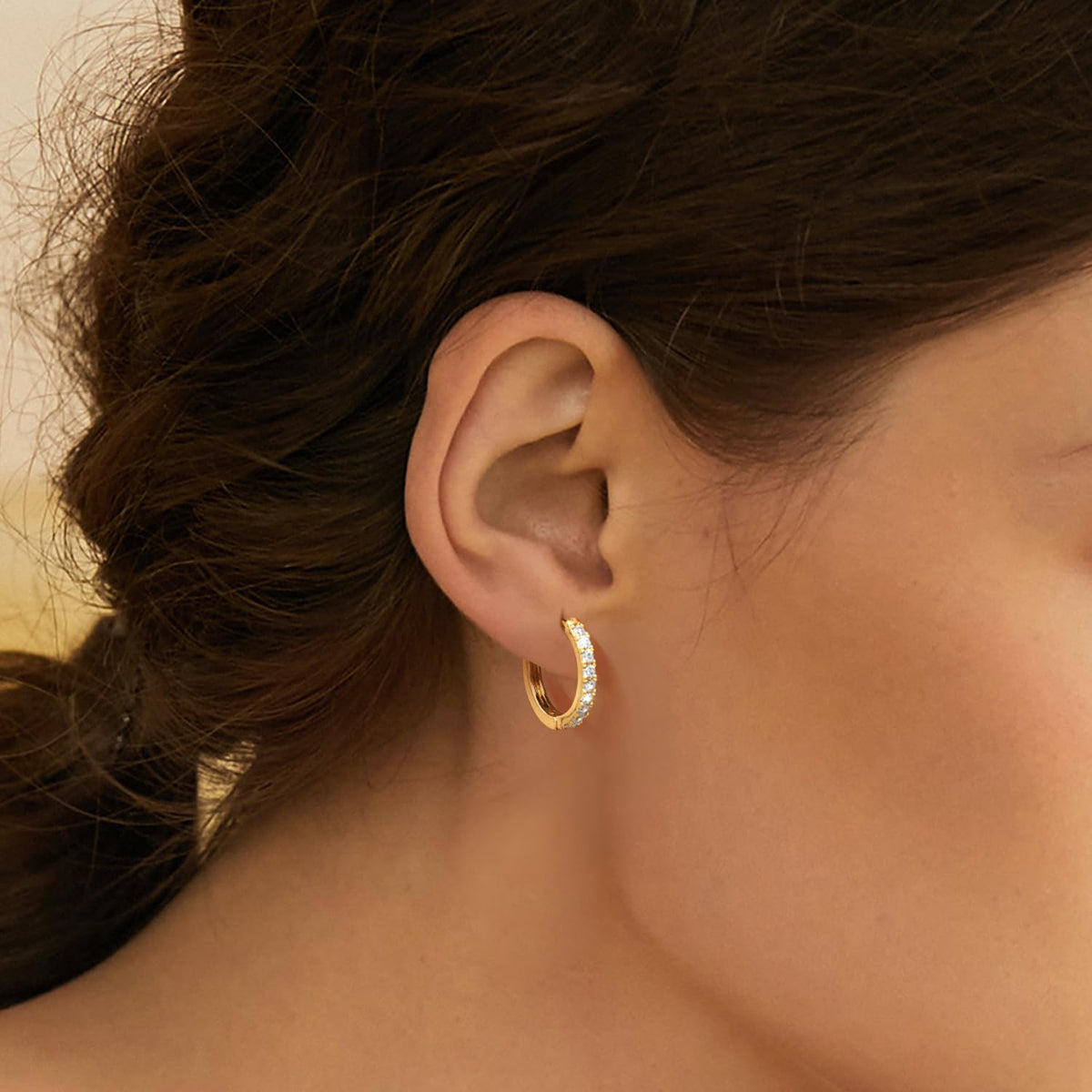 Yiidcii 14K Gold Hoop Earrings for Women 14K Gold Earrings for Women (16mm)