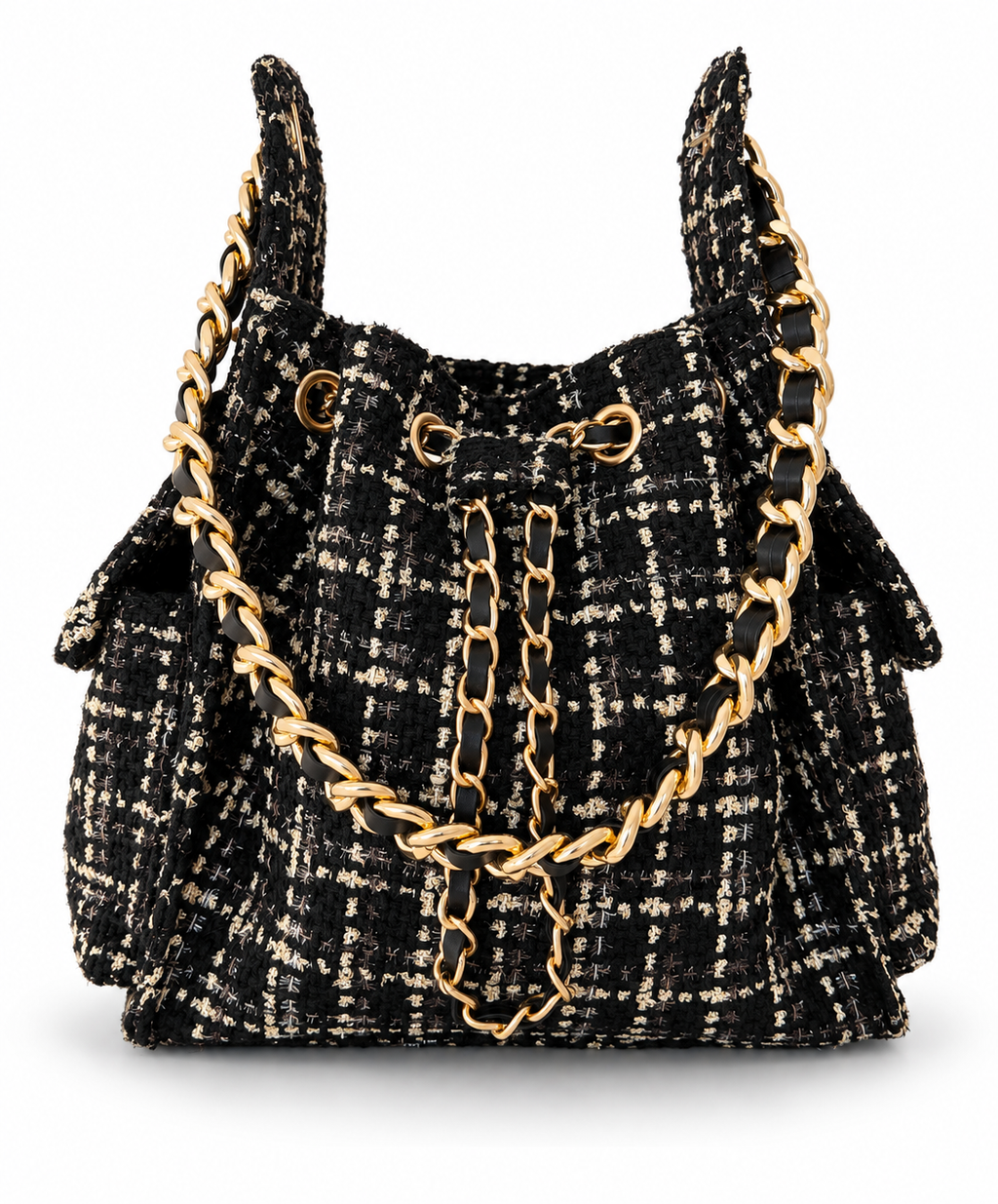 Bayshore Bucket Bag Small -  Black Tweed