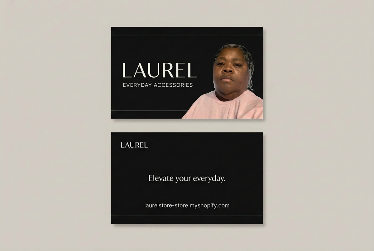 Laurel business card design with your portrait
