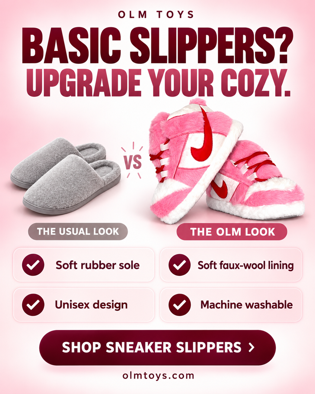 Pink Sneaker Slippers