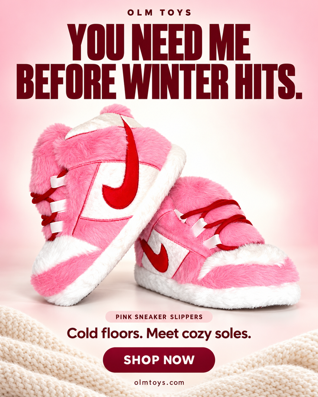 Pink Sneaker Slippers