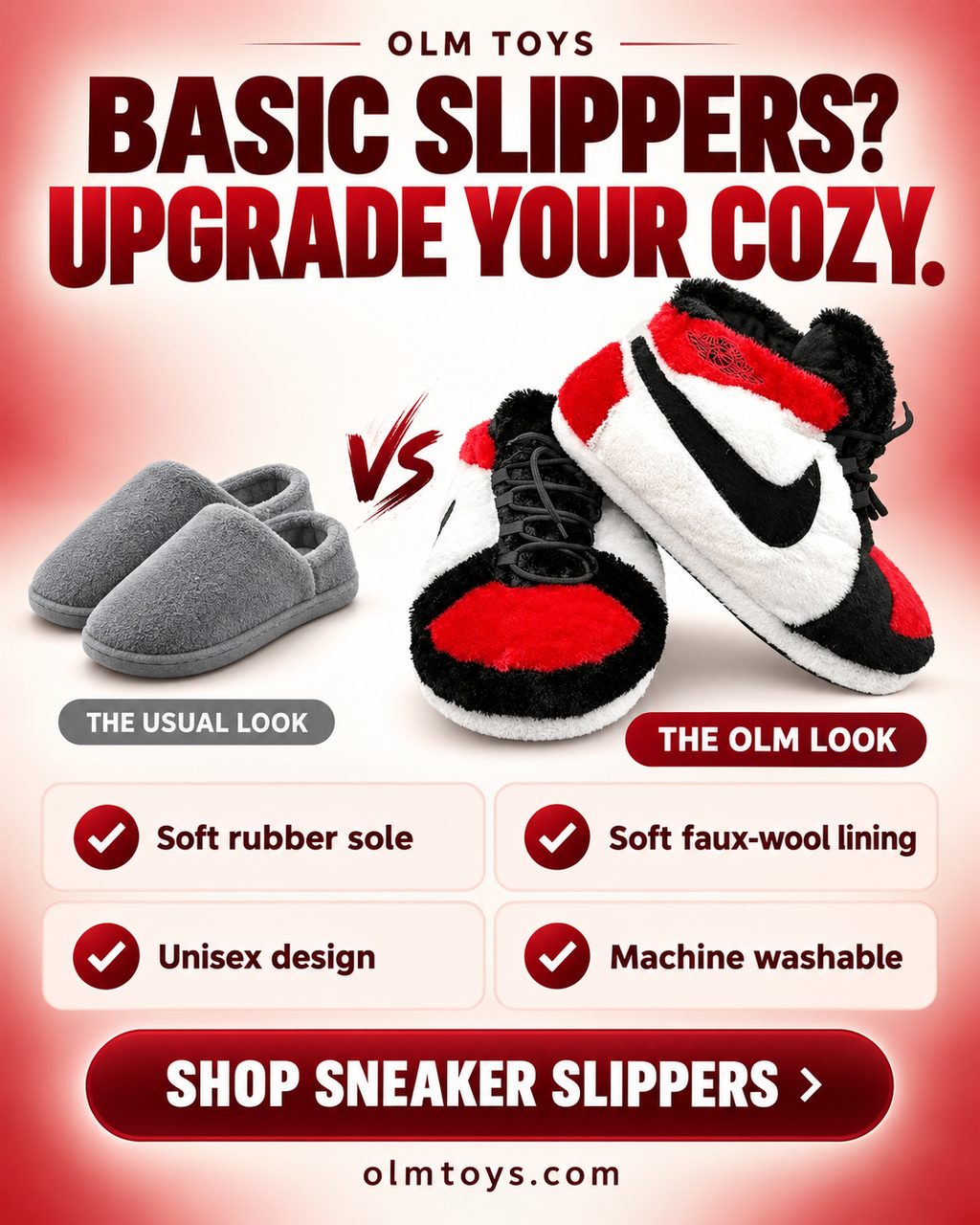 Red Sneaker Slippers