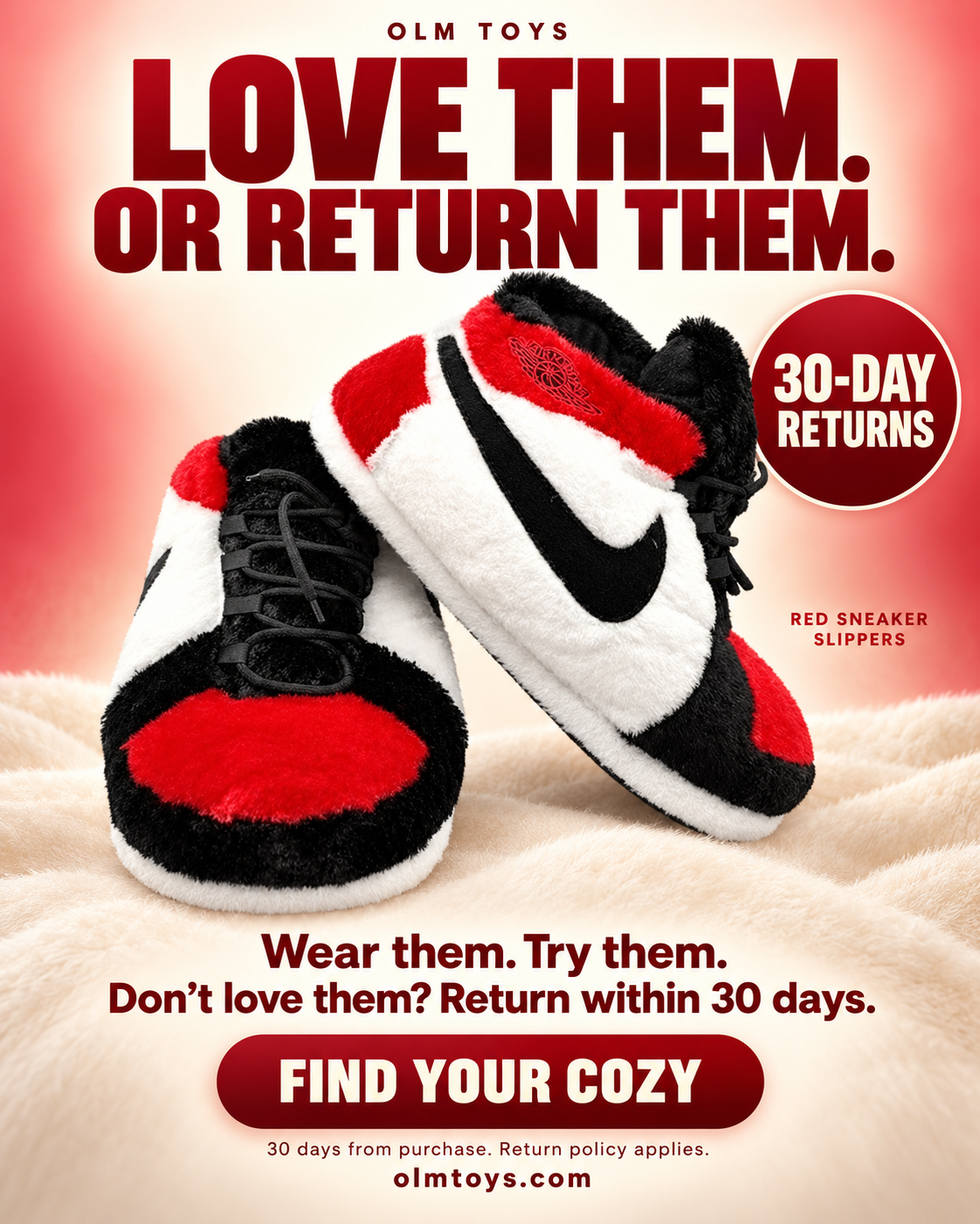 Red Sneaker Slippers