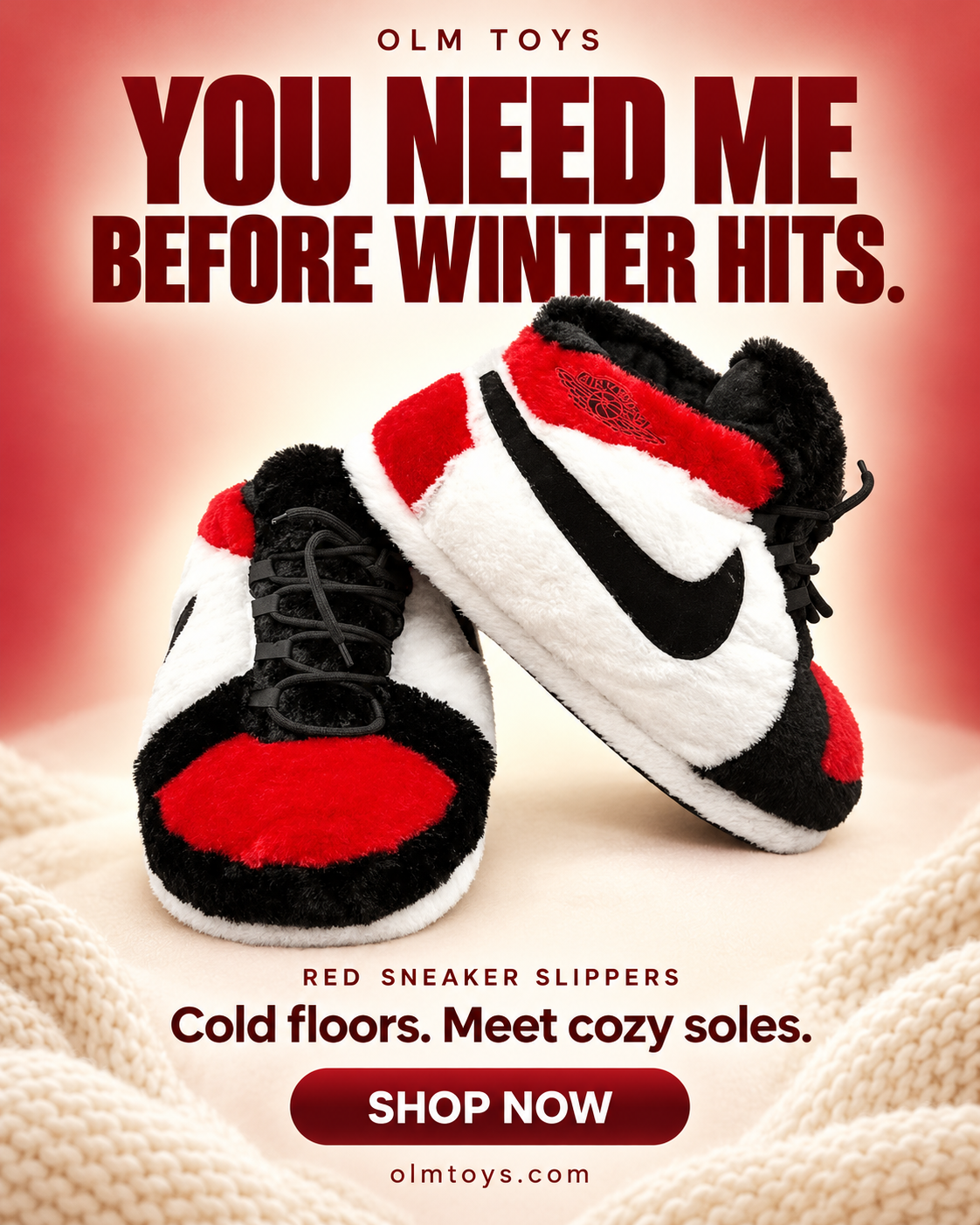 Red Sneaker Slippers